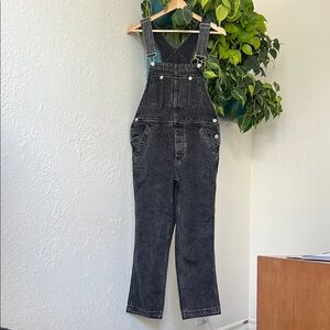 We The Free Black Overalls Adjustable Straps Straight Leg